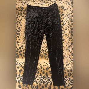 Black Skinny Leg Velvet Ankle Pants by Scoop